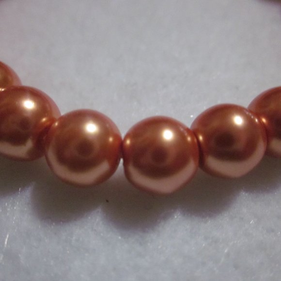 Orange Faux Pearl Bracelet. - Picture 2 of 3